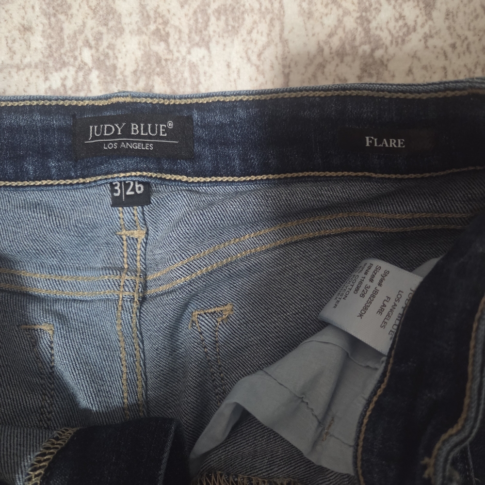 Judy Blue Indigo Flare Jeans - Picture 3 of 5